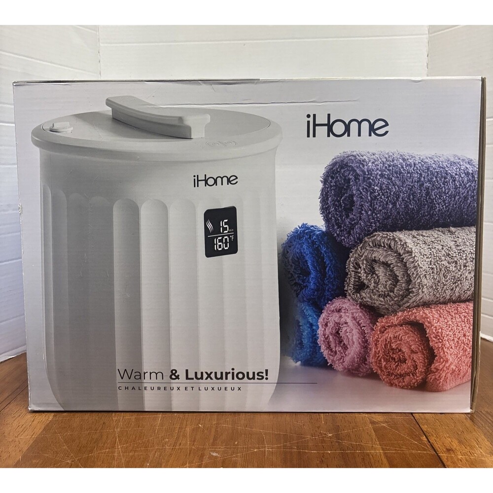 iHome 20L Luxury Towel Warmer Bucket LED Timer Fragrance Holder White